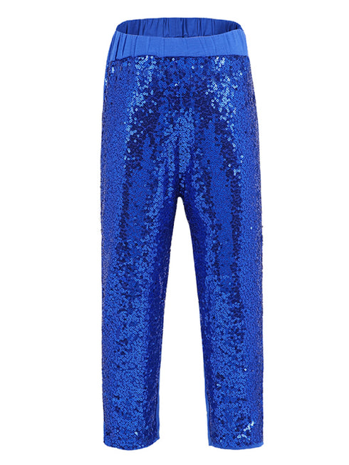 Girls Royal Blue Sequin Sports Casual Legging Pants 9M-8 - SophiasStyle.com
